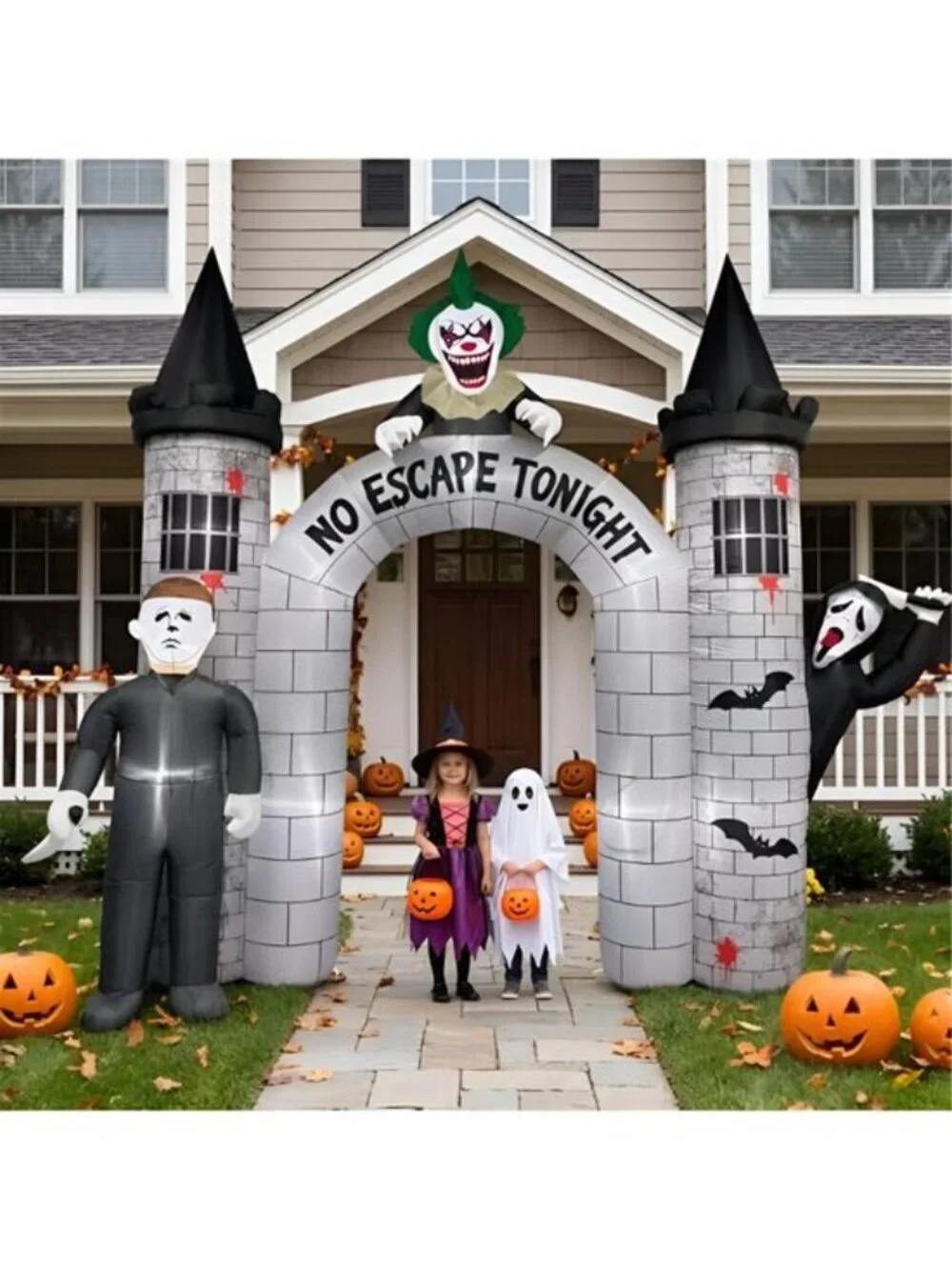 10FT Halloween Inflatable Archway Outdoor Decorations with Built-in LEDs